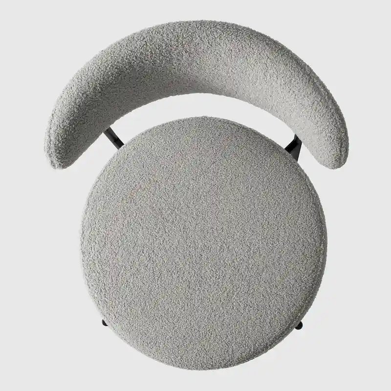 Upholstered Modern Mid Century Round Dining Chairs - Set of 2