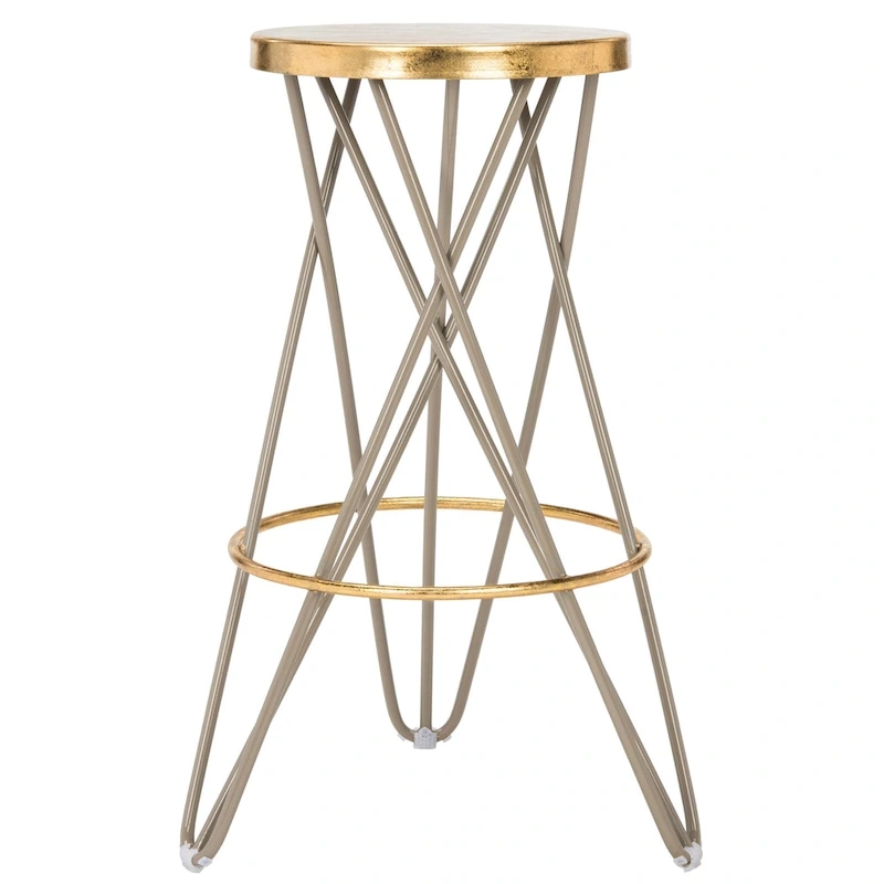 SAFAVIEH Elissa 30 Inch Gold Leaf Bar Stool - 18  x 18  x 30  - 18Wx18Dx30H