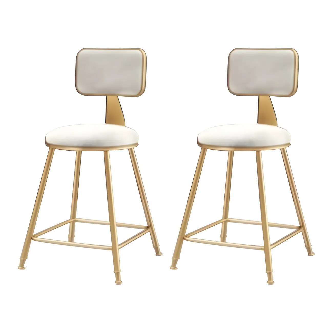 Round Velvet Upholstered Counter Bar Stools