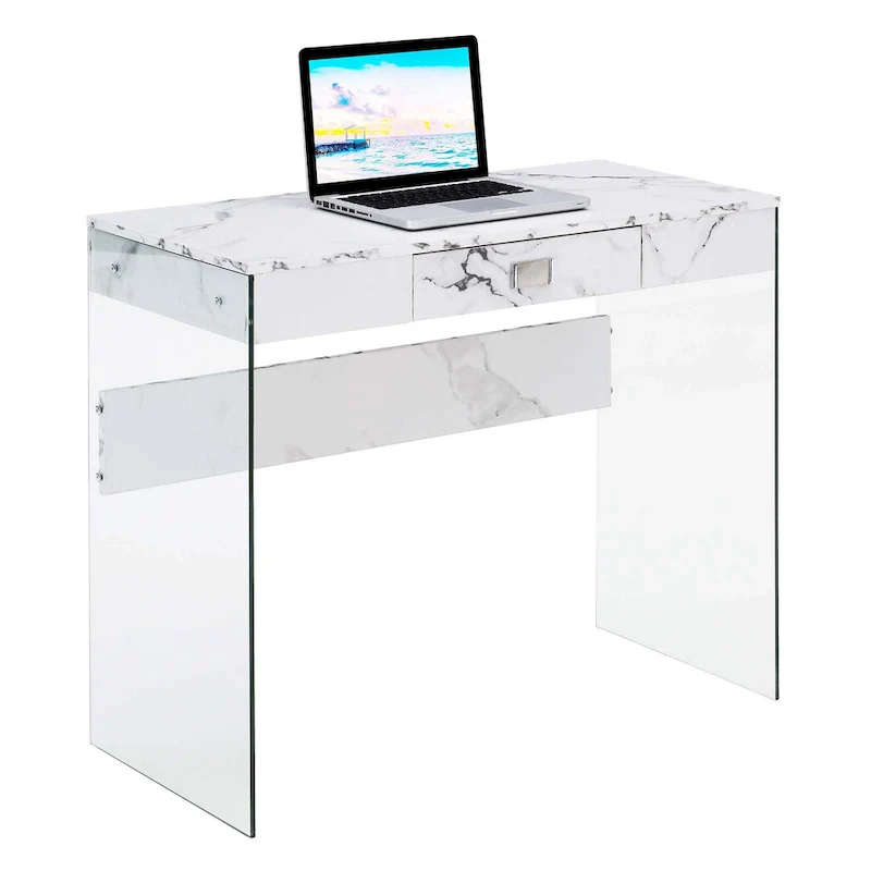 Convenience Concepts SoHo 1 Drawer Glass 36 Desk
