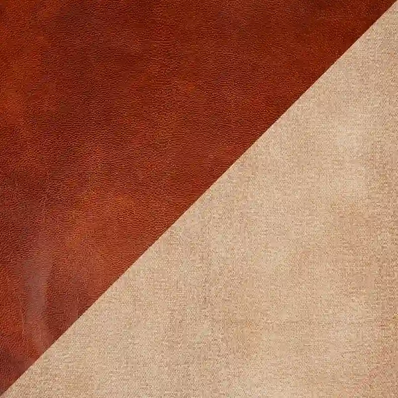 Industrial Pouf Ottoman in Leather and Canvas