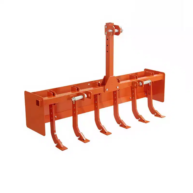 55 Box Blade Tractor Attachment Category 1 Cat 0 Scarifier Shank Great, 6 Adjustable Shanks for Leveling, Grading, Landscaping