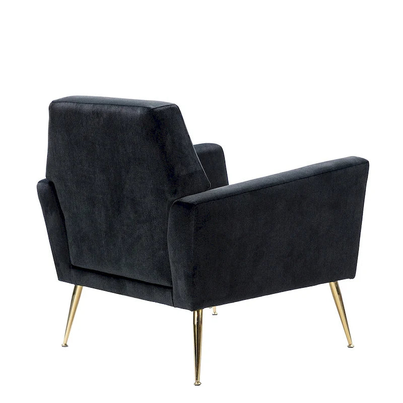 Velvet Tufted Accent Armchair with Gold Metal Legs – 250lbs Capacity
