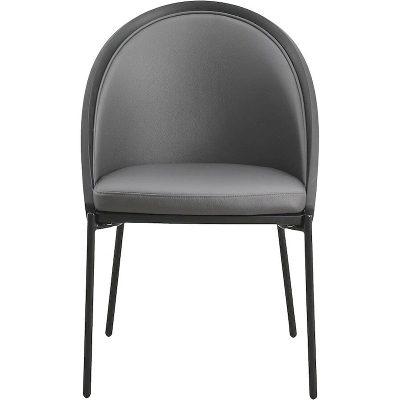 Urbane Upholstered Faux Leather Dining Chair with Powder Coated Steel Legs by LeisureMod