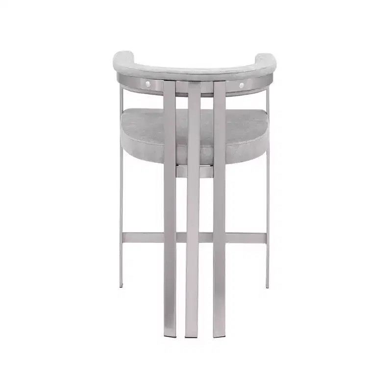 Meridian Furniture,Marcello Grey Velvet Counter Stool, Set of 2