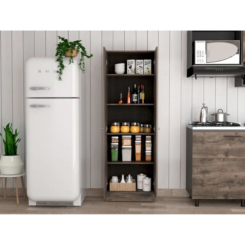 White / Black / Oak Freestanding Storage Cabinet with 10 Shelves