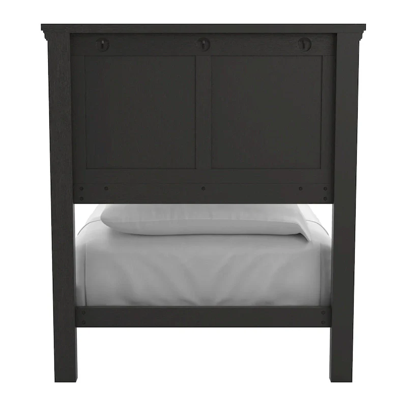 Farmhouse Basics Rustic Black Finish Panel Bed Set