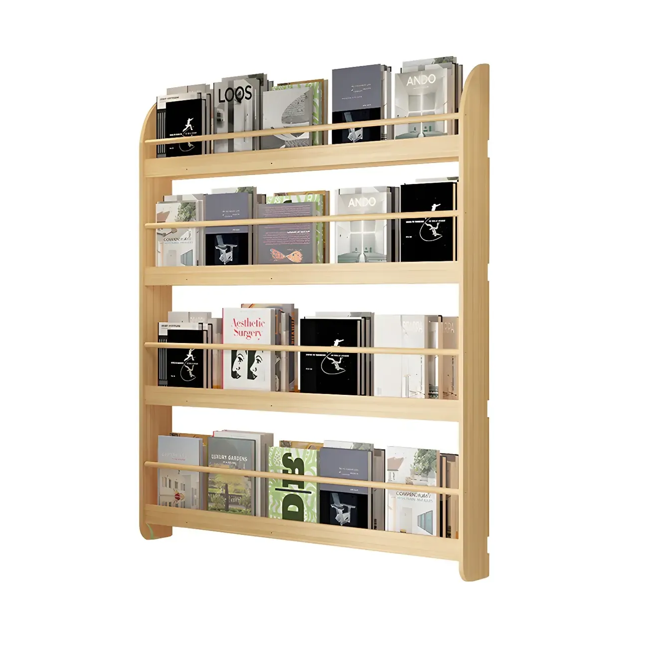 Modern Slim Wood Wall-Mounted Bookshelf