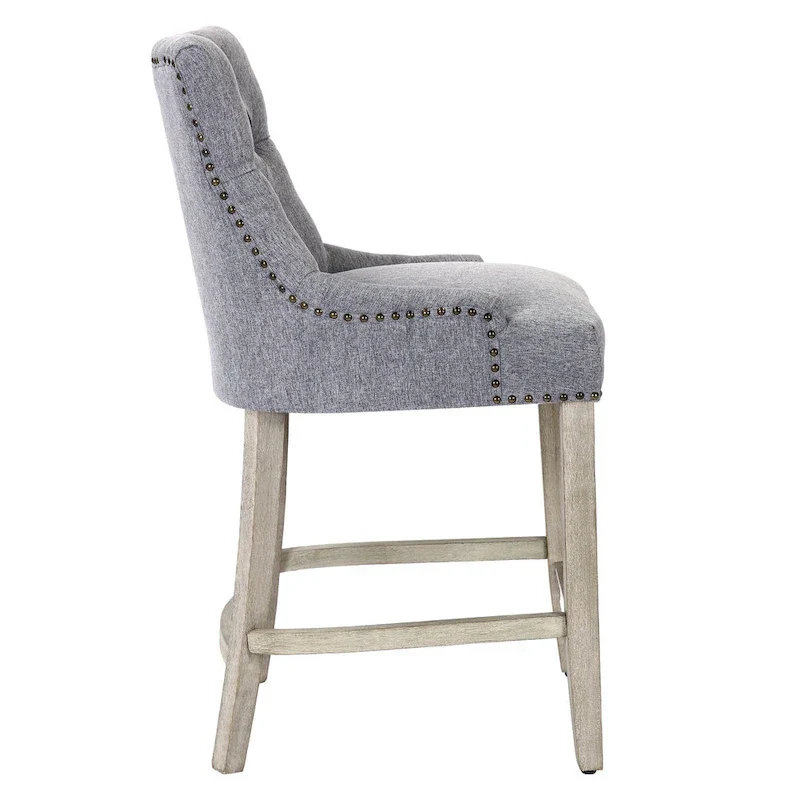 Upholstered Button Tufted Counter Bar Stool