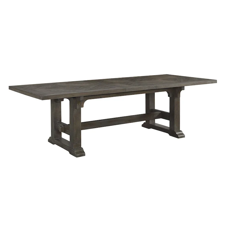 Koa 84-102 Inch Dining Table, Extendable 8 Seater Rectangular, Brown Wood