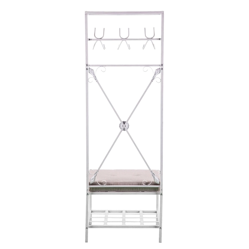 Inverhuron White Metal Hall Tree Coat Rack
