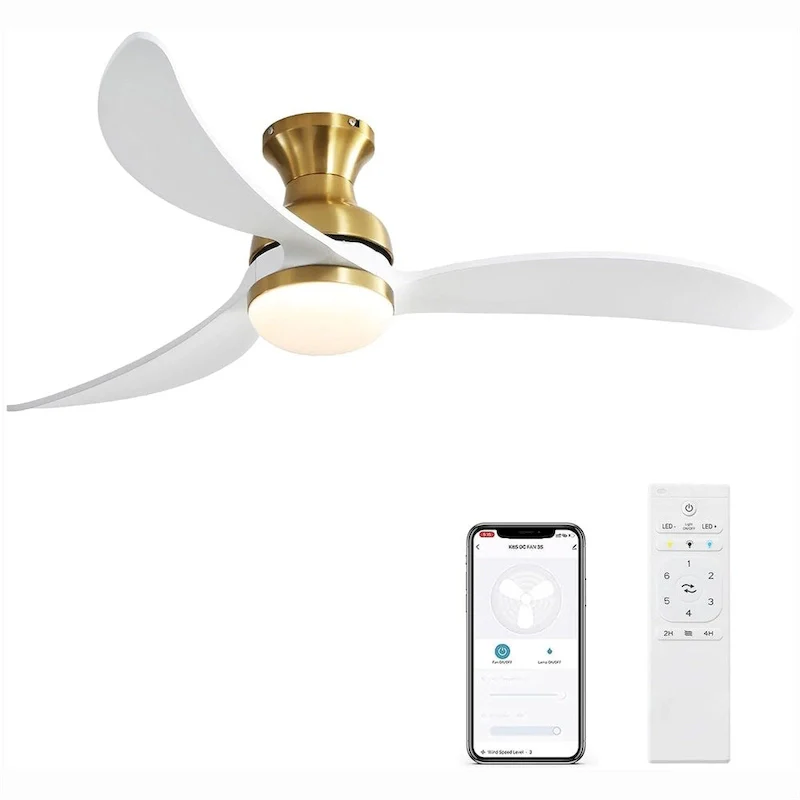 52  Dimmable Led Ceiling Fan with Remote Control and DC Motor - N/A
