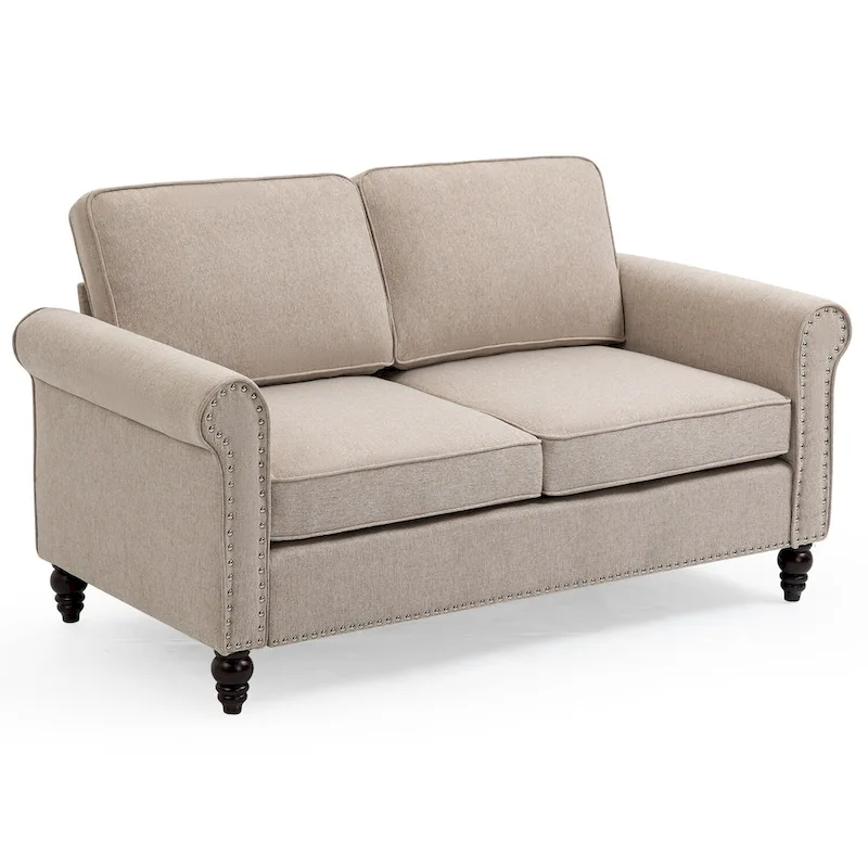 Upholstered Solid Wood Loveseat Sofa - 23.30 x 44.50 x 30.70