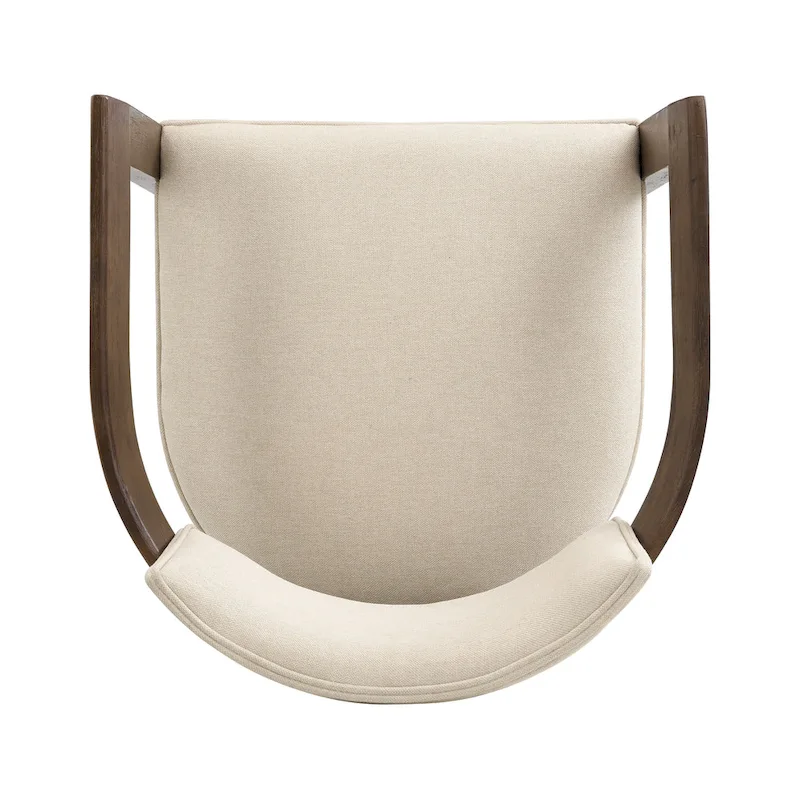 Bouclé Fabric Dining Chair with Armrests – Black & Beige / Light Ash & Beige / Walnut & Beige, Modern Style, Single