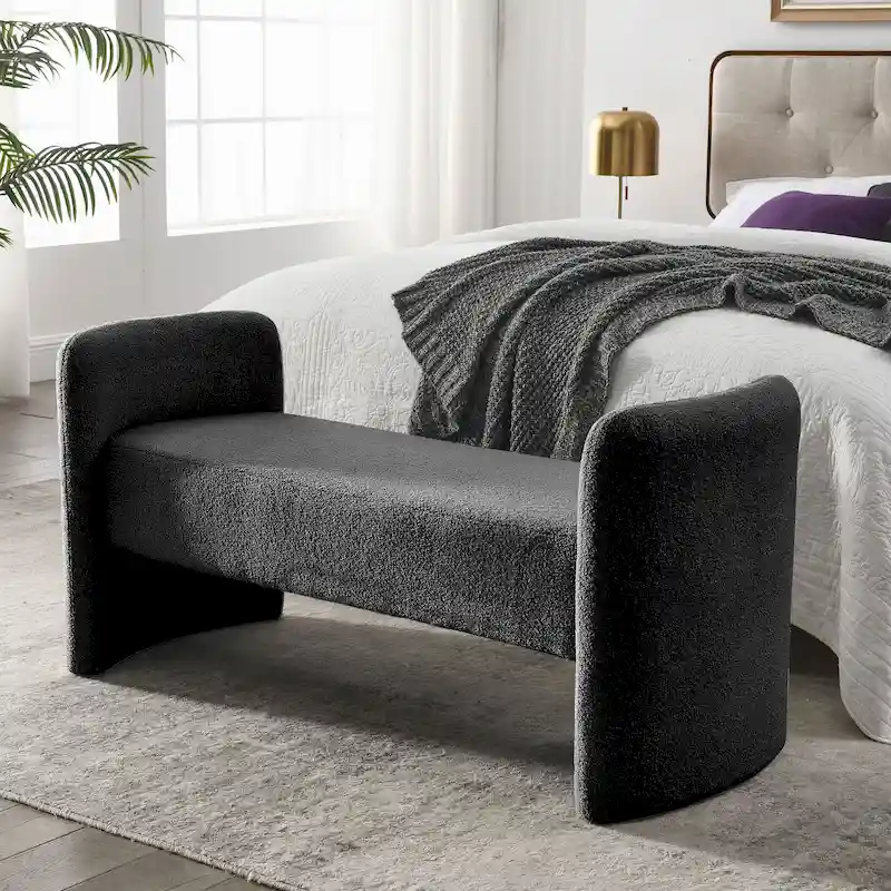 GDFStudio - Harper H-Frame Polyester Upholstered Bench with Modern Versatile Design