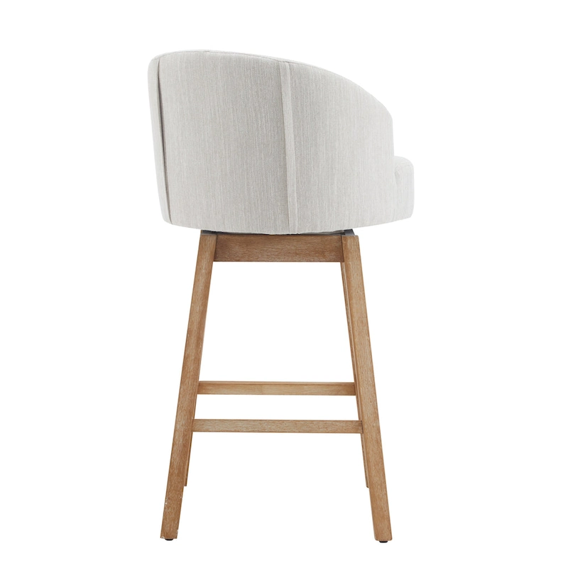 Roomfitters 33.25 Swivel Upholstered Counter Stools, Set of 2 Armless Bar Chairs with Rubberwood Frame and Footrest