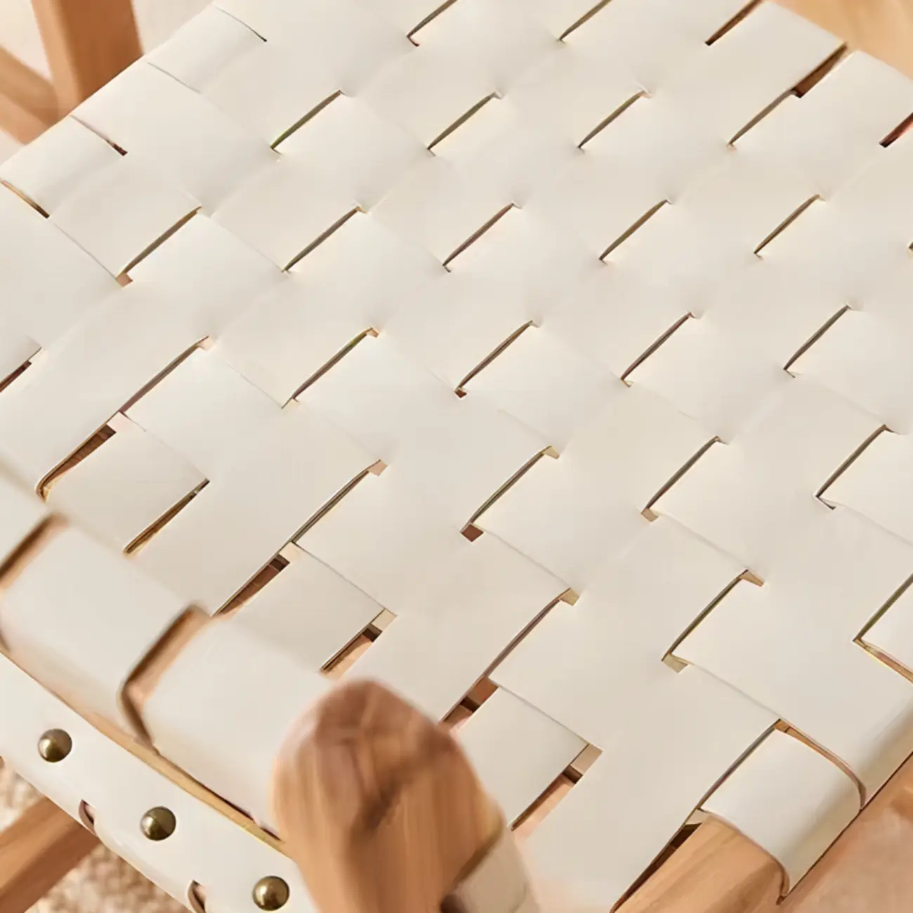 Modern Square Rattan Seat Counter Height Stools with Back