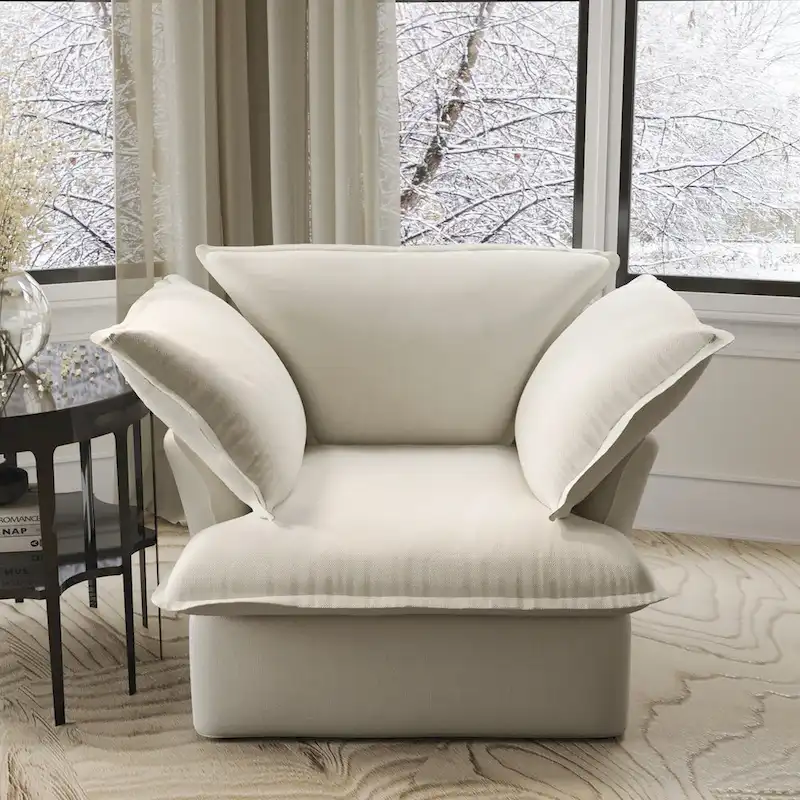 Modern Comfy Cloud Sofa Couch, Minimalist Down-Filled Sectional Sofas Couches, Cushion Covers Removable