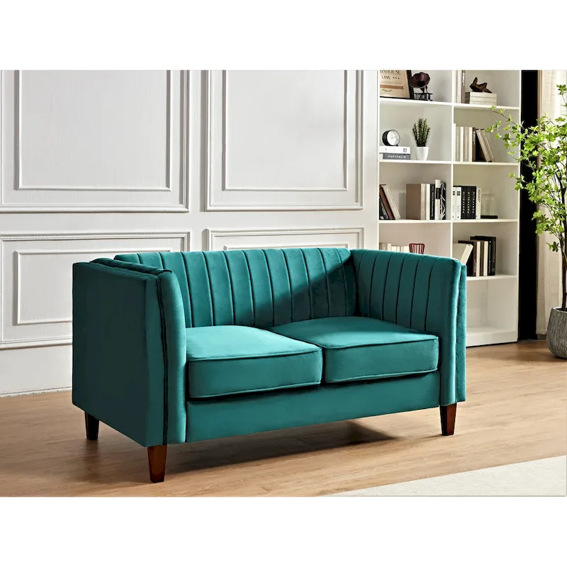 Line Tufted Square Design Loveseat