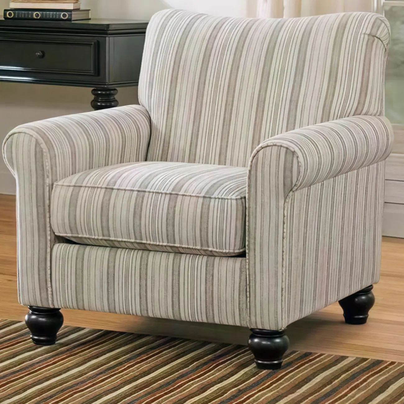 Traditional Wingback Linen Fabric Arm Chair Living Room