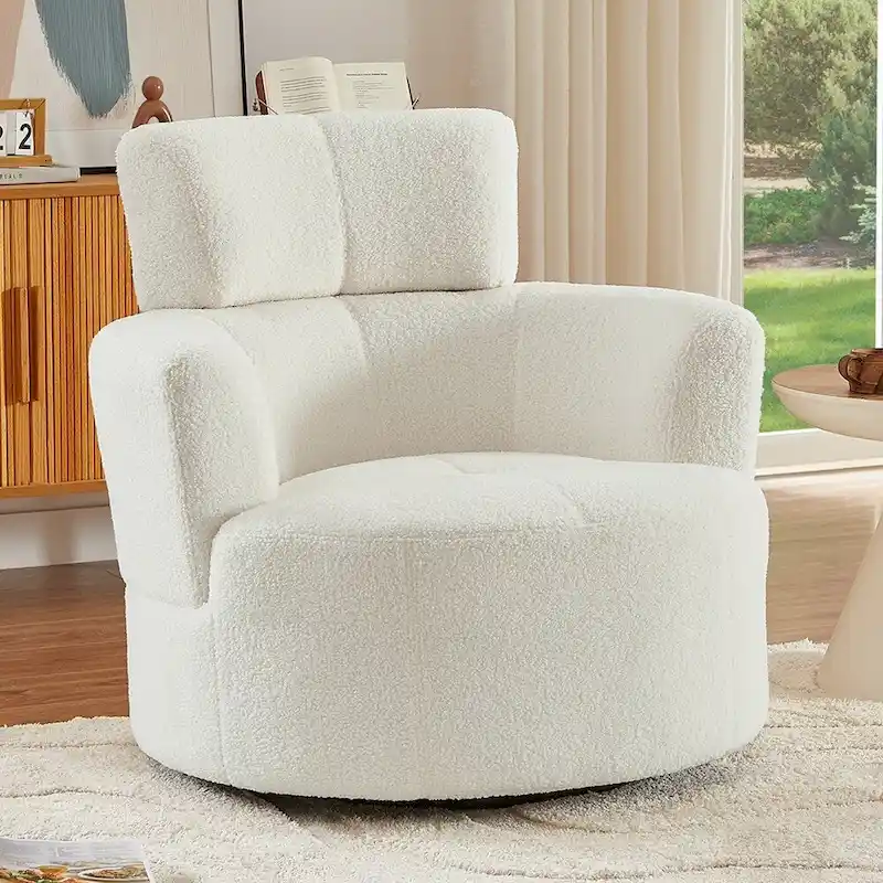 360Swivel Chair Upholstered Accent Barrel Chair