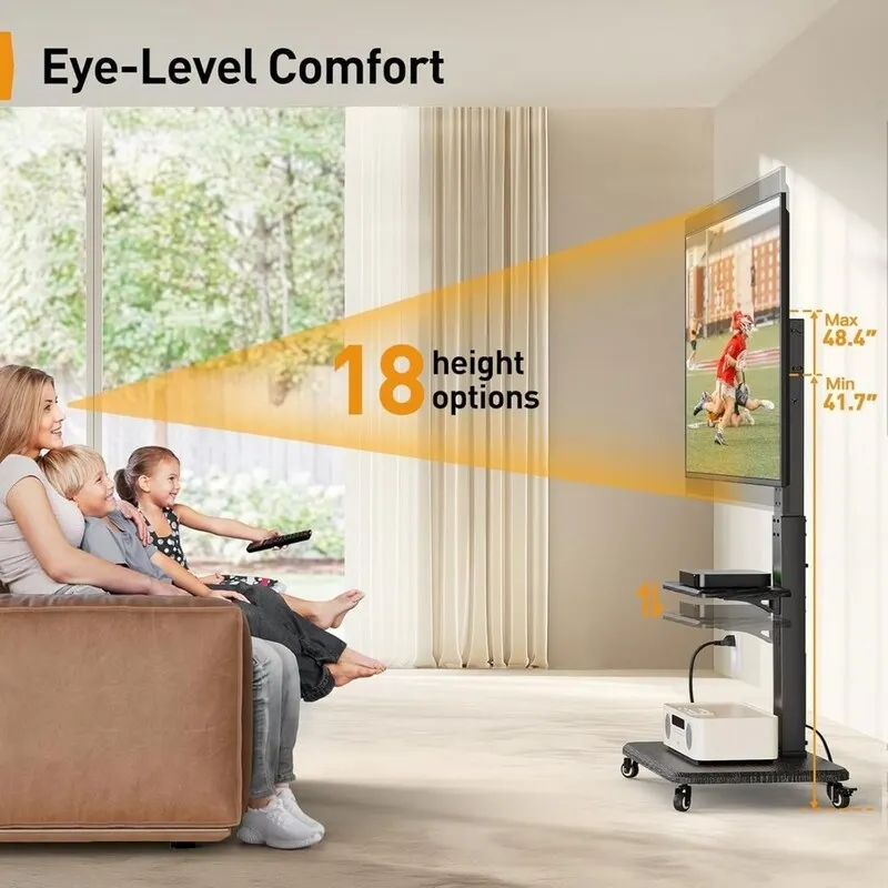 Mobile TV Stand with Power Outlet