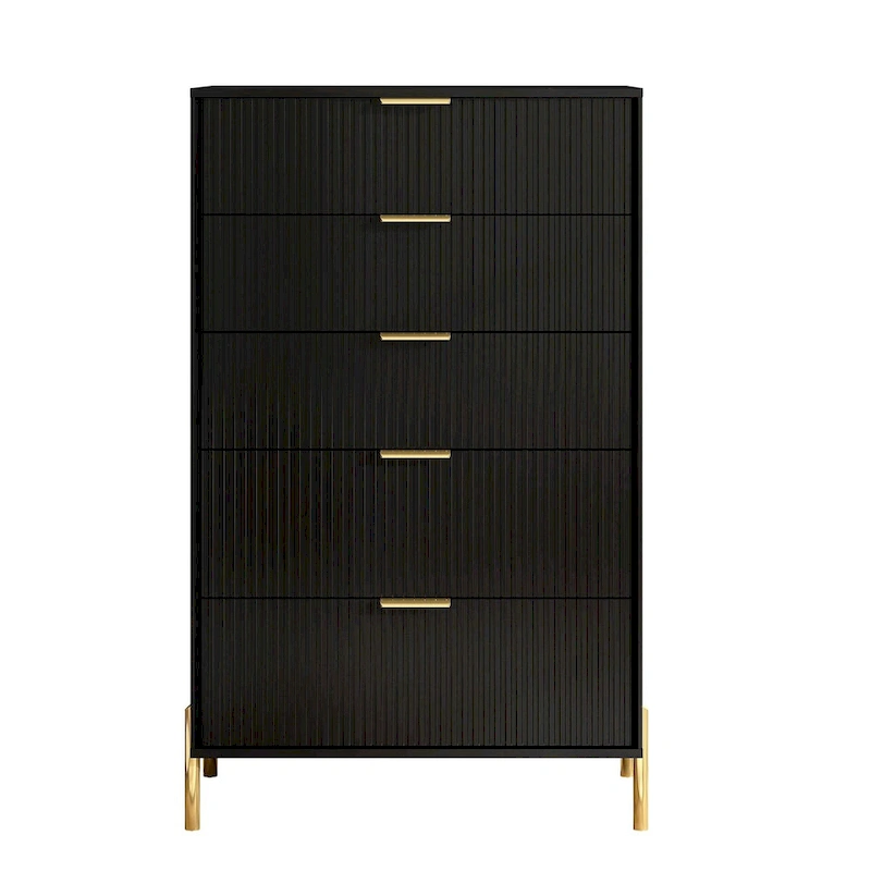 Modern 30 5-Drawer Chest with Metal Handles