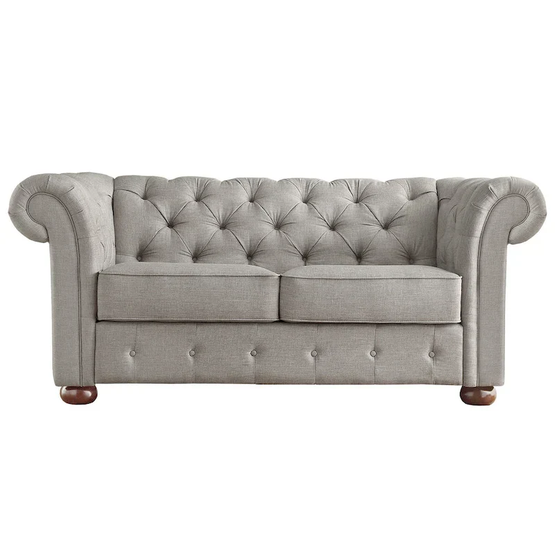 Knightsbridge Tufted Scroll Arm Chesterfield Loveseat by iNSPIRE Q Artisan