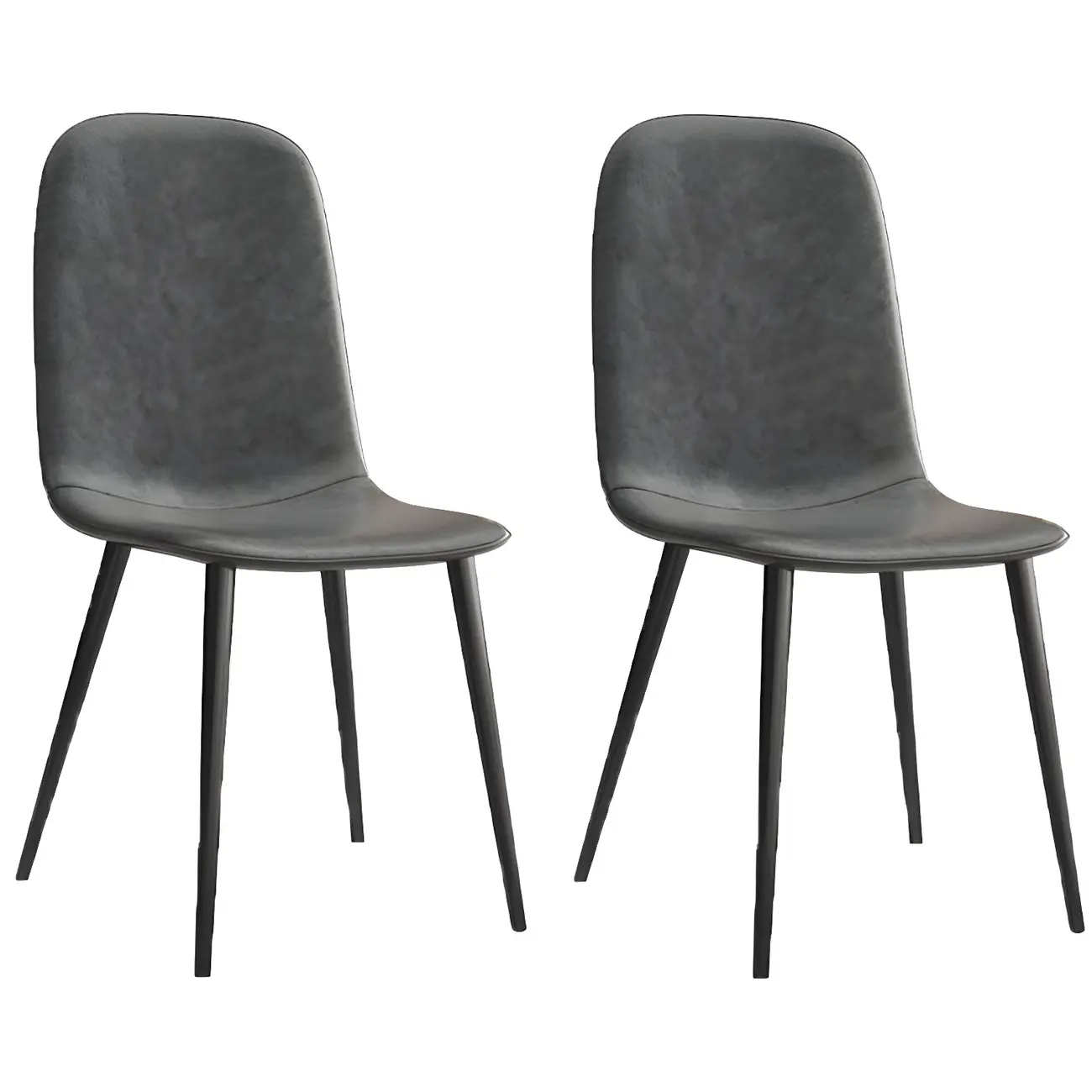 Industrial Armless Faux Leather Low Back Dining Chair