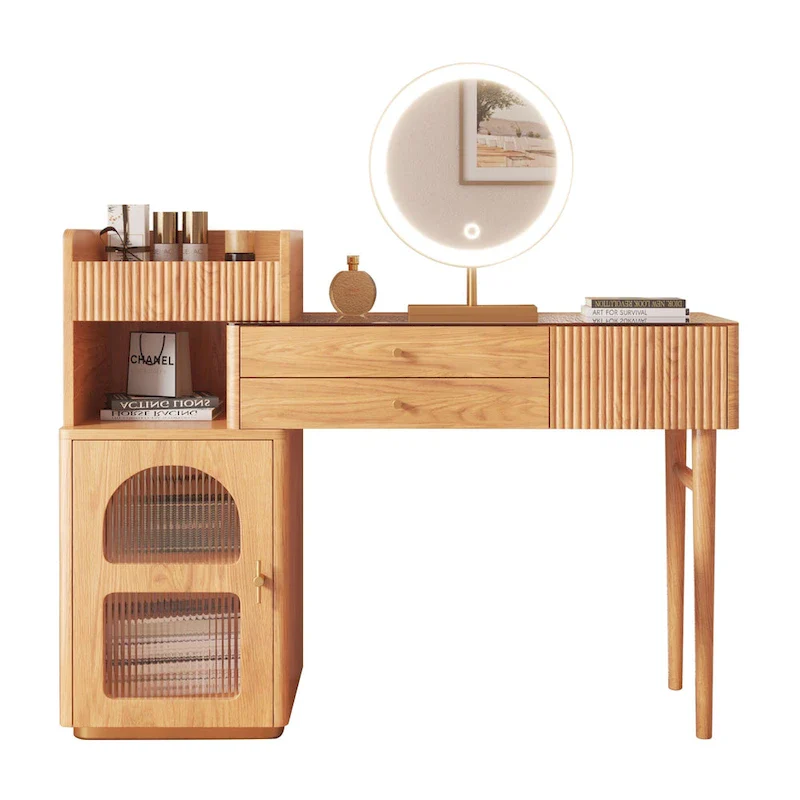 Vanity Set Makeup Table with 3 Drawers, Wood