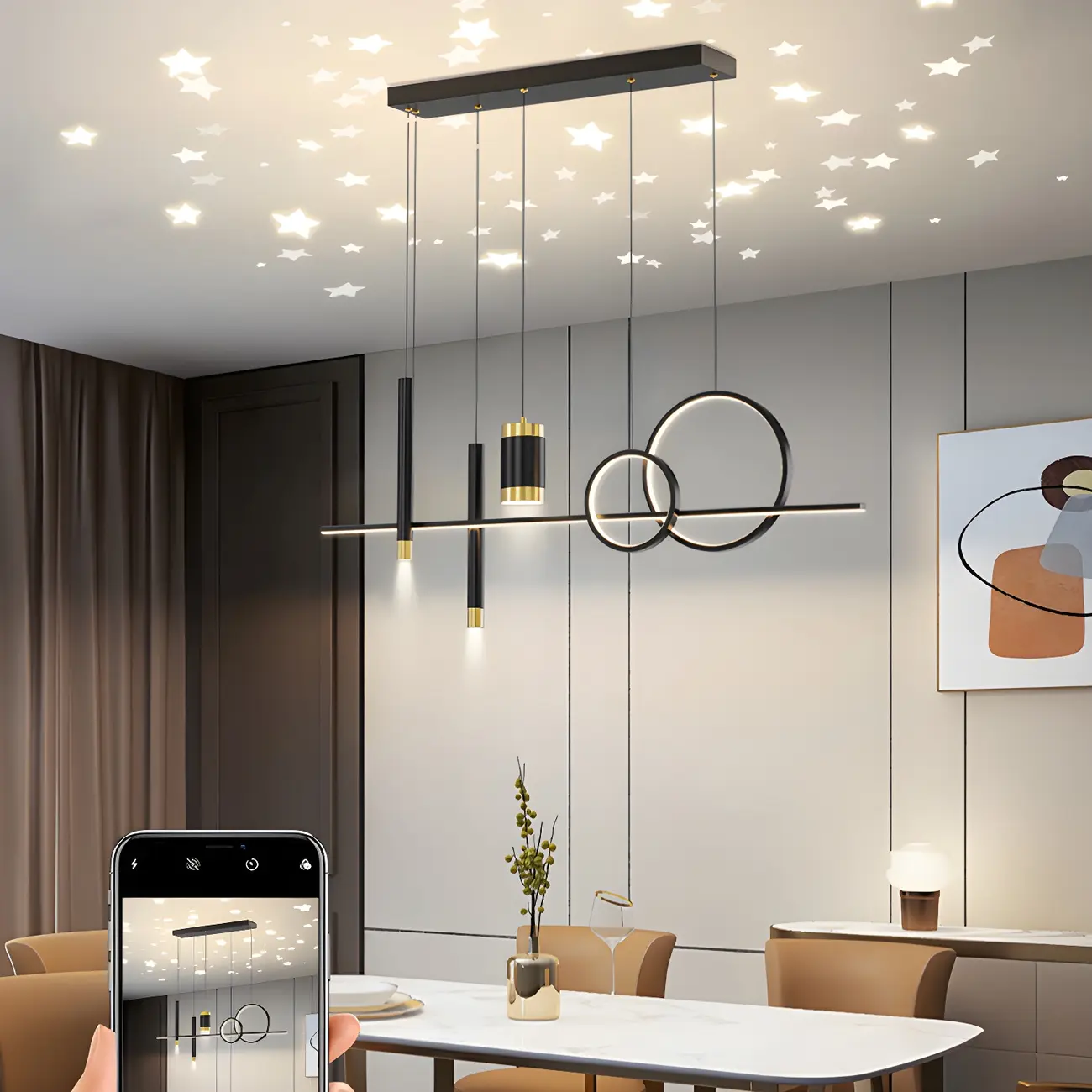 Trendy Modern Metal Cylinder Multi-Light Pendant