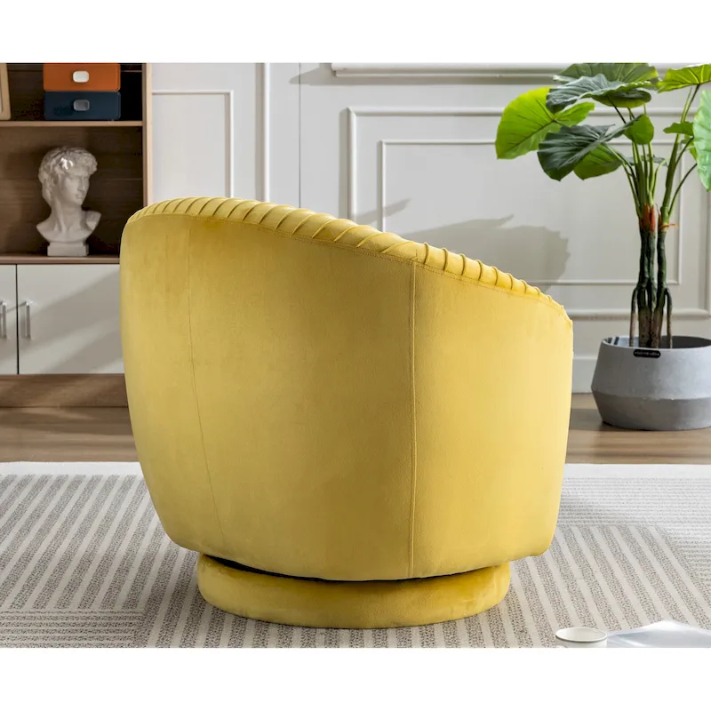 Small Milvo Velvet Swivel Barrel Chair