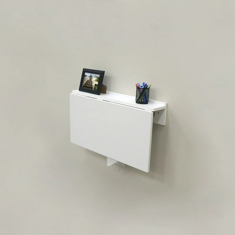 White Wall-Mounted Foldable Desk for 1