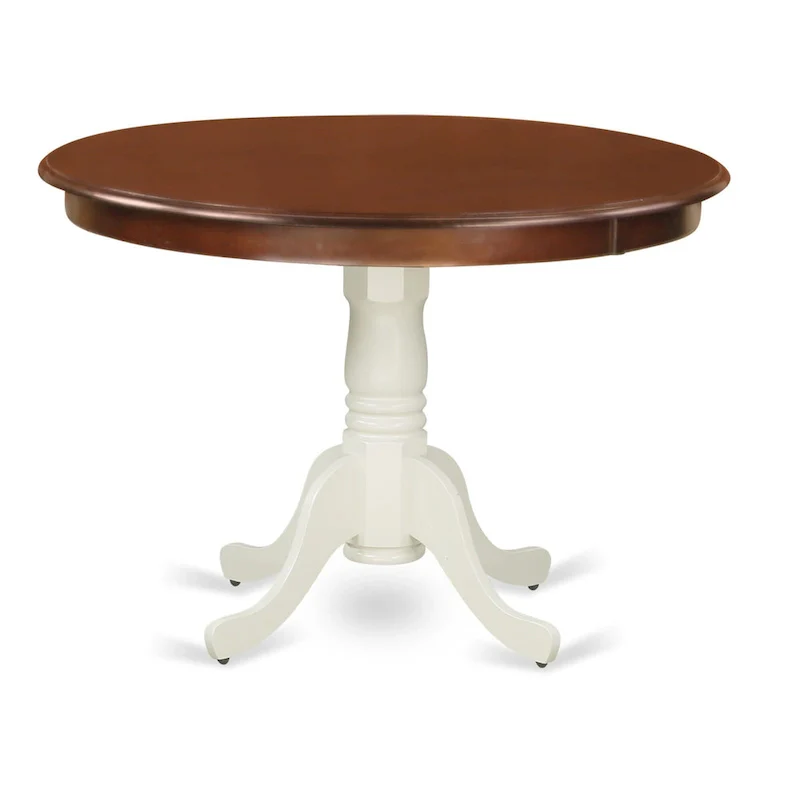 East West Furniture Hartland Kitchen Table - a Round Dining Table Top with Pedestal Base(Finish Options)