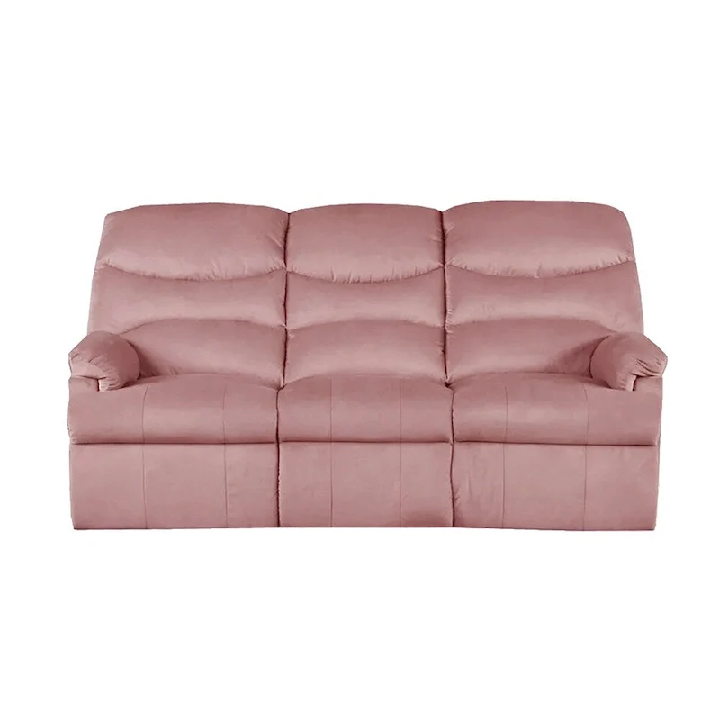 Velvet Upholstered Manual Motion Recliner Sofa