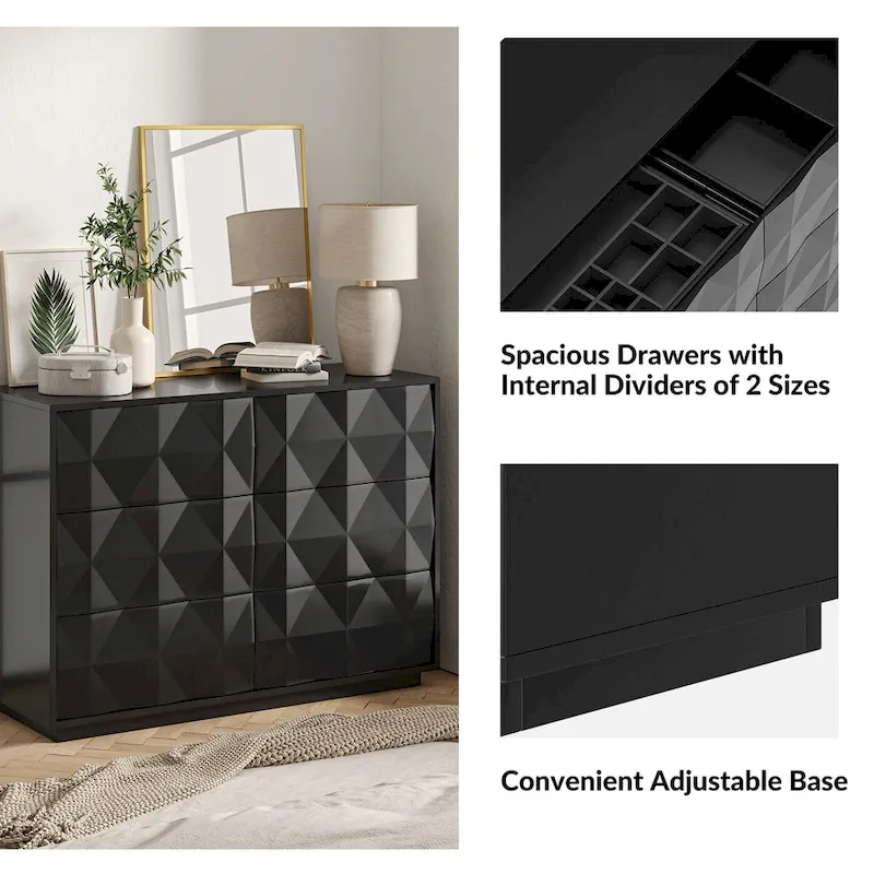 Linus Modern 6-Drawer Dresser by HULALA HOME