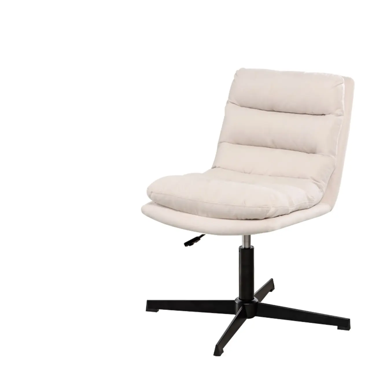Casual Beige Leather Adjustable Office Chair