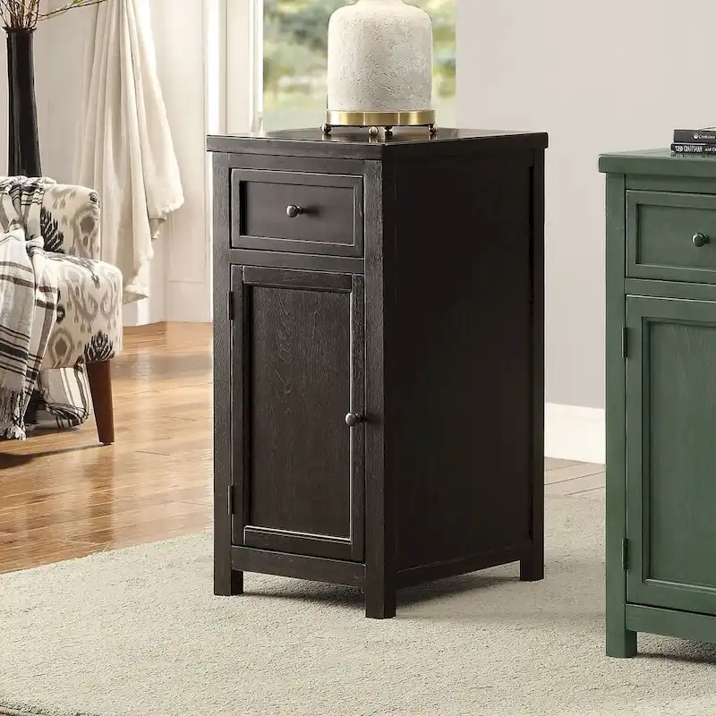 Kae Vintage 18-inch Solid Wood 1-Drawer Side Table