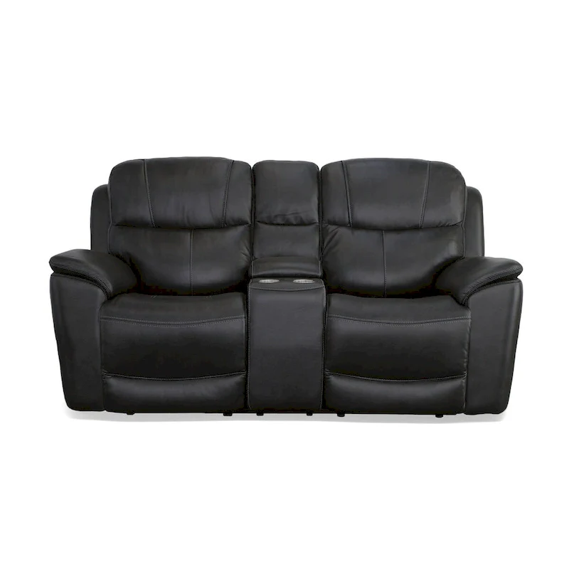 Crew Leather Power Reclining Zero Gravity Loveseat with Console, Power Headrests & Lumbar by Flexsteel