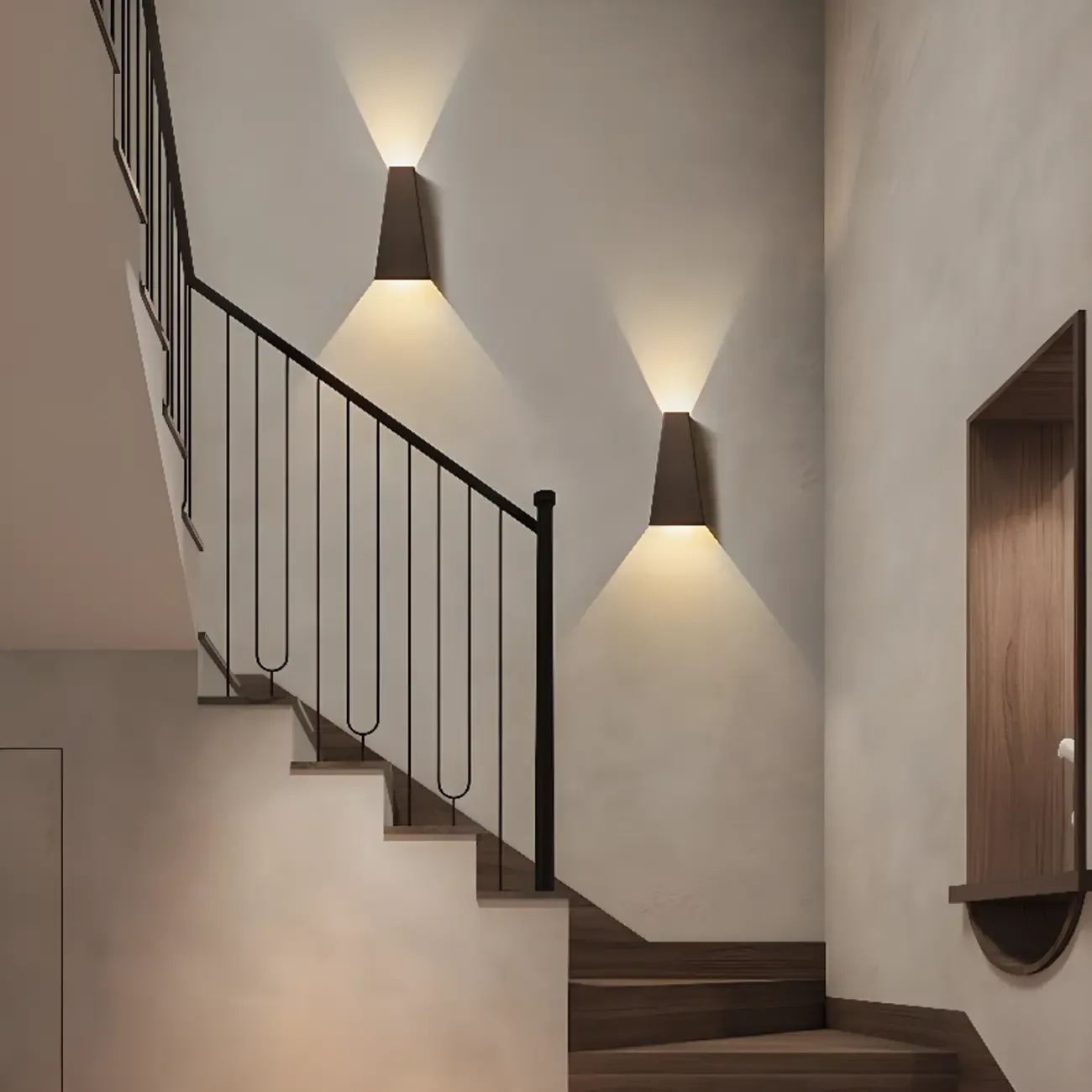 2 Lights Geometric Simple Wall Light Fixture Metal Shade