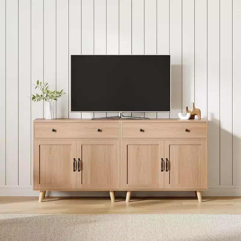 Acekool TV Stand Storage Cabinet, Media Console Organizer for Living Room or Office