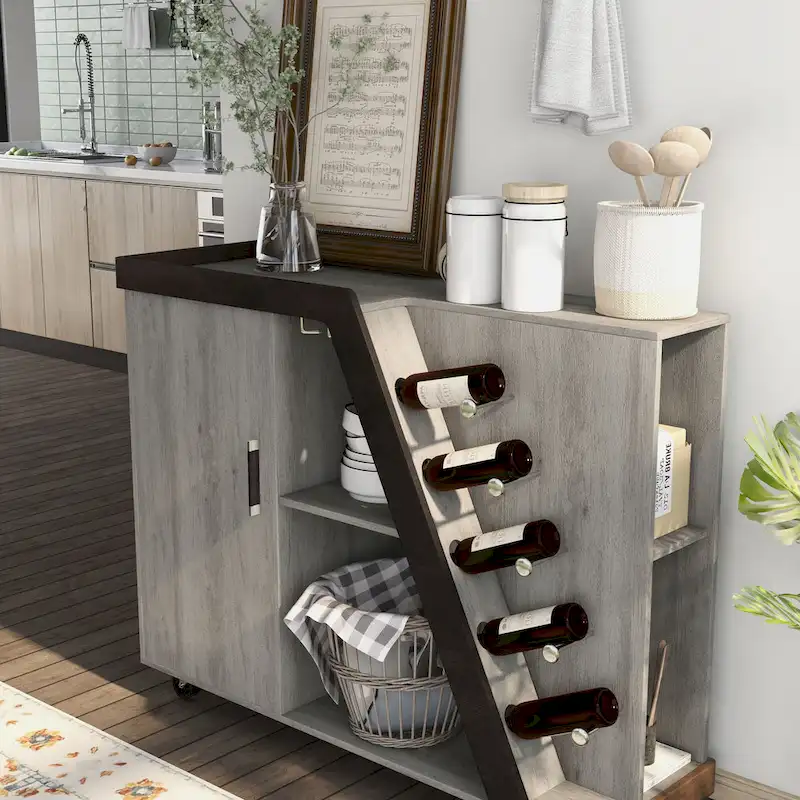 Furniture of America Tern Modern 6-shelf Mobile Wine Cabinet
