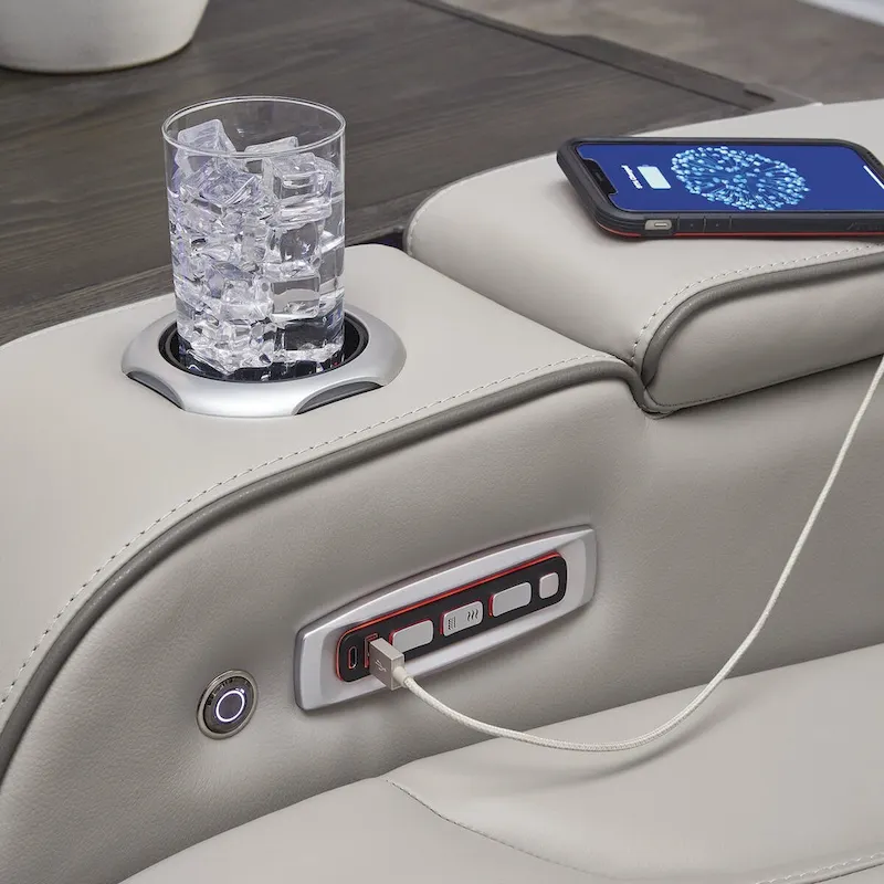 Signature Design by Ashley Boyington Gray Power Reclining Sofa - 86 W x 38.5 D x 44.5 H