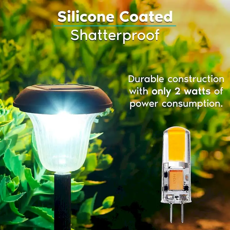 Luxrite G4 LED Bulb, 12V AC/DC, 20W Halogen T3 Equivalent, 200 Lumens, Non-Dimmable, Silicone Shatterproof (5-Pack)