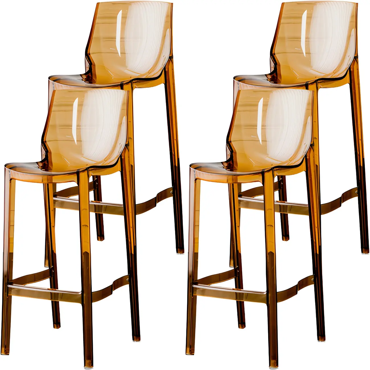 Modern Acrylic Transparent Chic Rectangle Durable Bar Stool