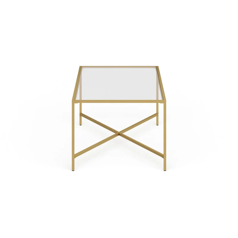 Glass Top Coffee Table with Steel Frame