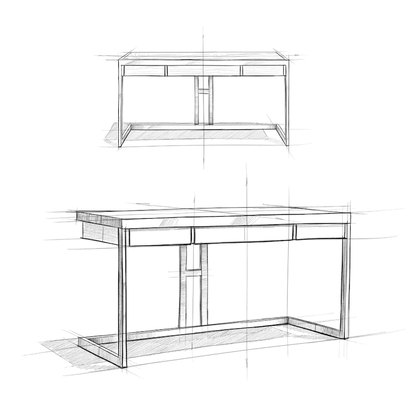 WYNDENHALL Cecilia Solid Acacia Wood Industrial Office Desk