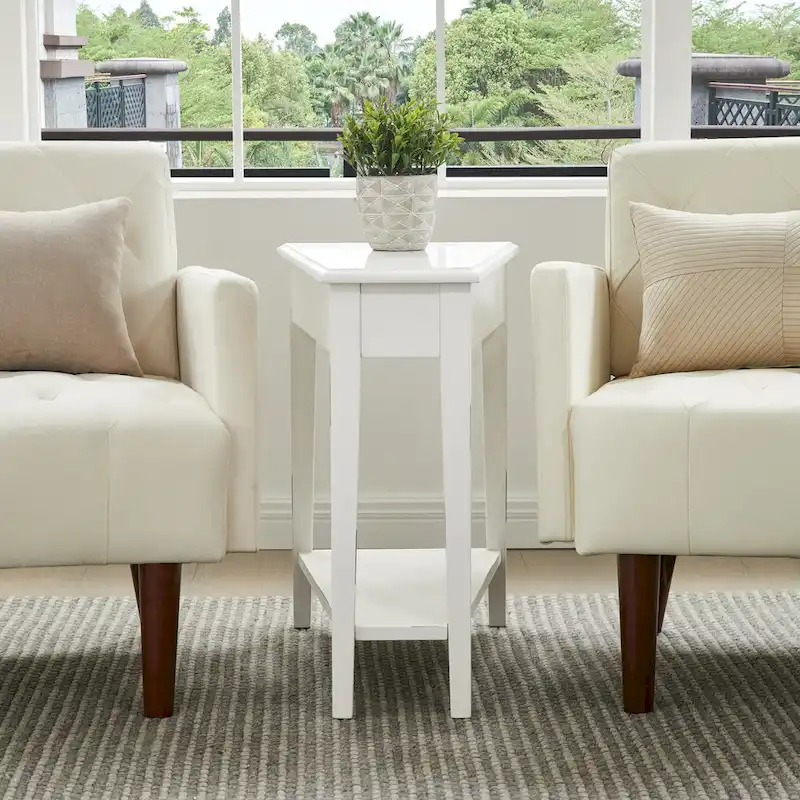 Recliner Wedge End Table with Bottom Shelf