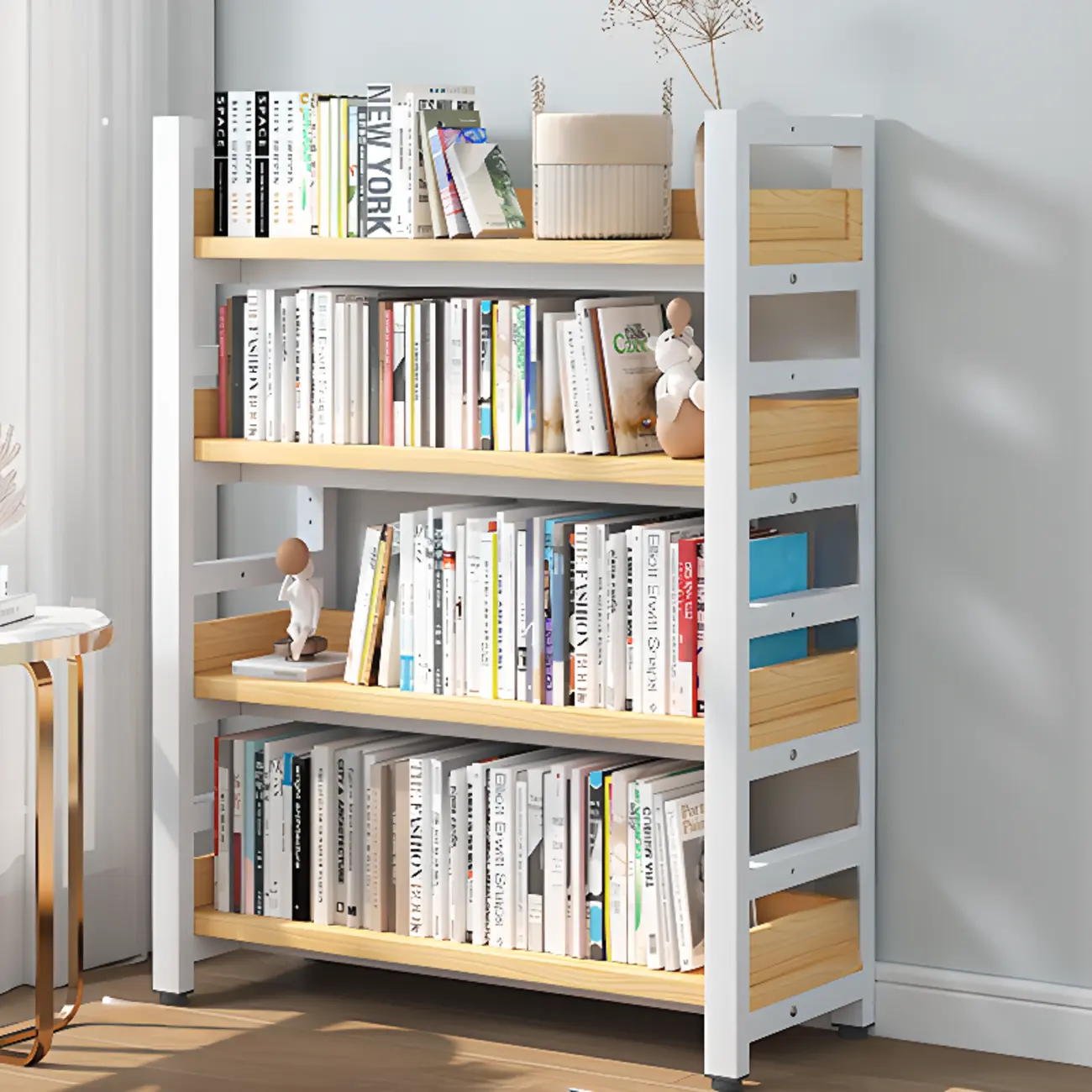 Modish Multi-Layer Open Back Wooden Tall Bookshelves