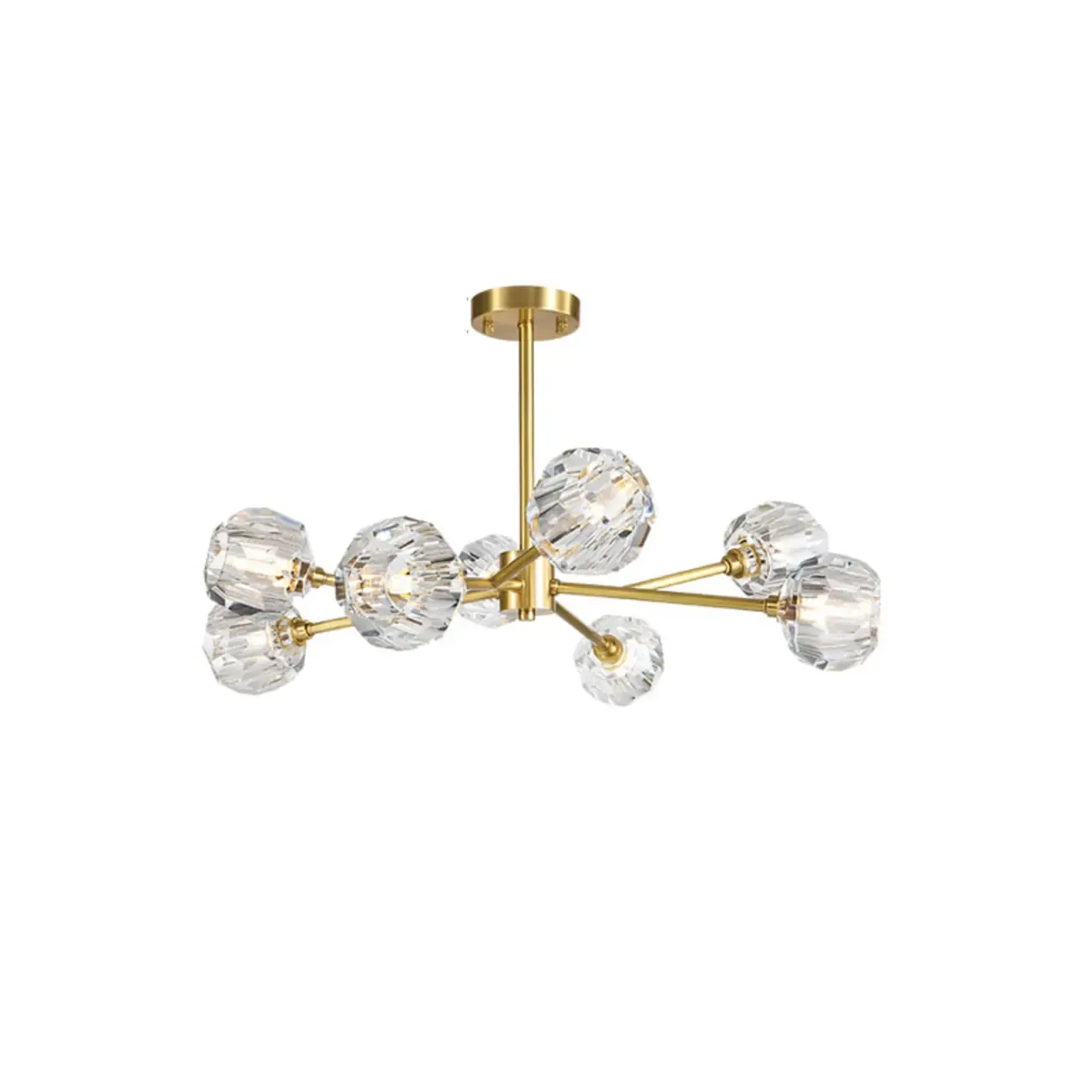 Modern Gold Globe Crystal Sputnik Chandelier